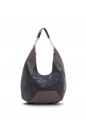 Amber Patch Hobo-Charcoal Gray