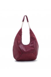 Amber Patch Hobo-Burgundy Red