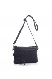 Tracy Chevron Stitch Cross Body-Black