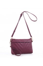 Tracy Chevron Stitch Cross Body-Red