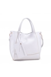 Billie Zipper Detail Satchel-White