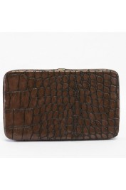 Tami Exotic Croc Wallet in Brown