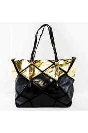 Madison Geometric Tote Bag in Gold