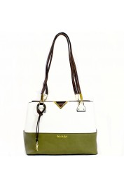 Ramona Shoulder Bag in White/Olive