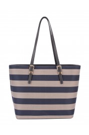Leslie Striped Tote-Blue