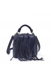 Daisy Fringed Mini-Satchel-Navy