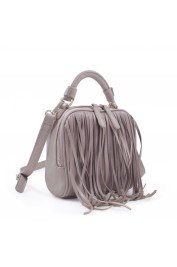 Daisy Fringed Mini-Satchel-Taupe Brown