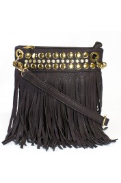 Marley Fringe Hipster Bag in Dark Purple