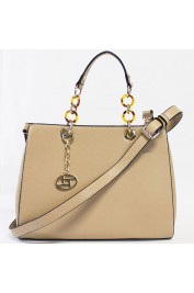 Manhattan Structured Satchel in Beige