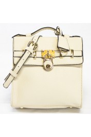 Greta Structured Satchel in Beige