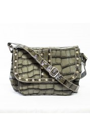Vienna Exotic Croc Satchel in Grey