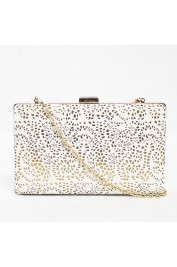 Roslyn Perforated Clutch in White