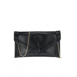 Cordelia Chevron Patent Clutch