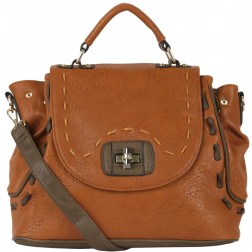 Olive Stitched Satchel