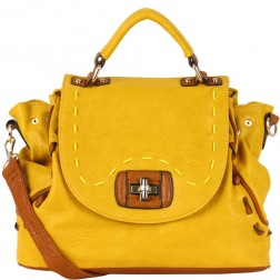 Olive Stitched Satchel