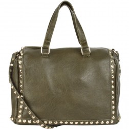 Beth Studded Barrel Satchel