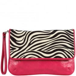 Desiree Zebra Print Envelope Clutch