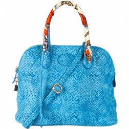 Gracie Snakeskin Bowler Satchel