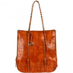 Jessie Studded Exotic Croc Tote