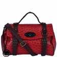 Scarlett Exotic Ostrich Skin Buckle Satchel