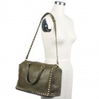Beth Studded Barrel Satchel