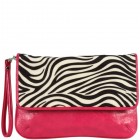 Desiree Zebra Print Envelope Clutch