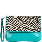 Desiree Zebra Print Envelope Clutch