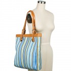 Striped Canvas Weekender Tote