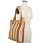 Striped Canvas Weekender Tote