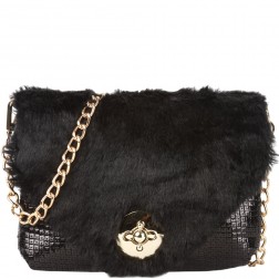 Arielle Faux Fur & Sequin Clutch
