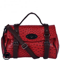 Scarlett Exotic Ostrich Skin Buckle Satchel