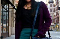 shoulder bag with gold buckle
