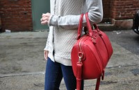 red satchel handbag