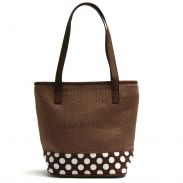 Small Burlap Polka Dot Tote