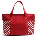Large Burlap Polka Dot Tote