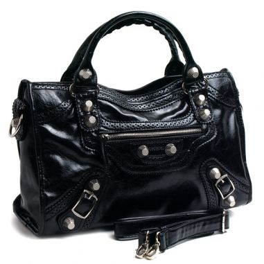 Black Faux Leather Bag