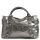 Pewter Faux Leather Satchel