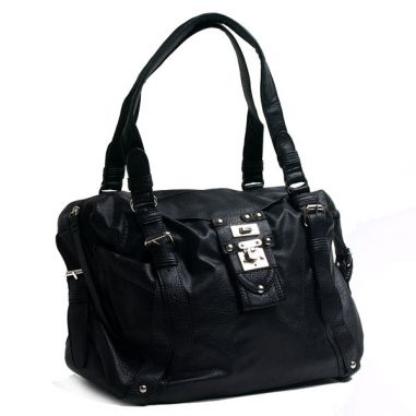 Black Faux Leather Bag