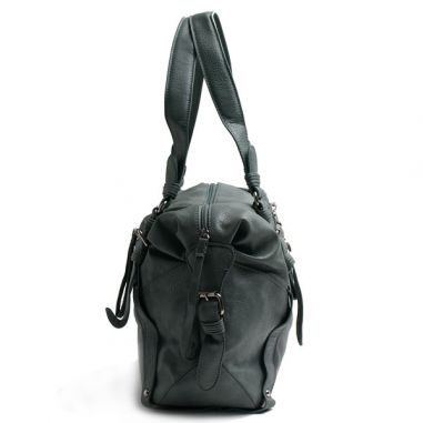 Grey Faux Leather Bag