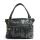 Grey Leatherette Pleated Shopper