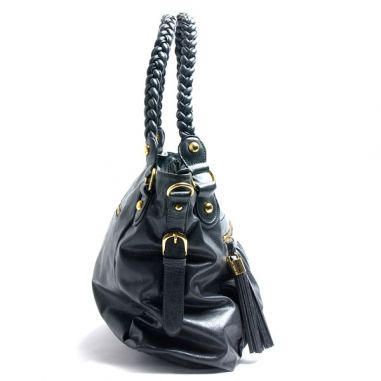Grey Pleated Handbag
