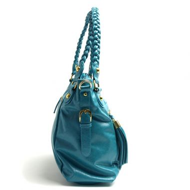 Blue Pleated Handbag