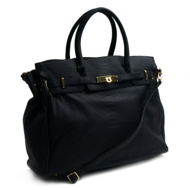 Black Satchel with Buckle