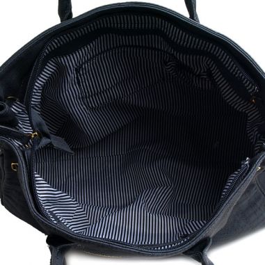 Navy Faux Leather Bag