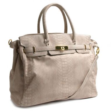 Cream Satchel with Buckle