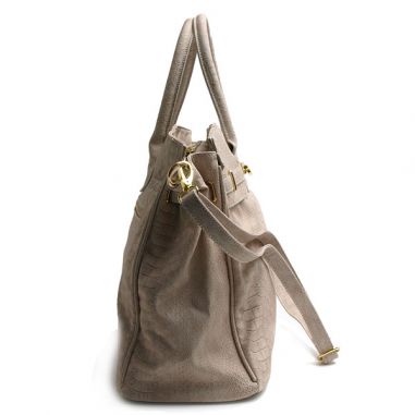 CreamFaux Leather Satchel