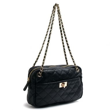 Black Faux Leather Bag