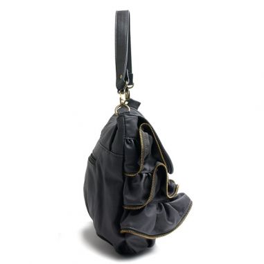 Grey Faux Leather Handbag