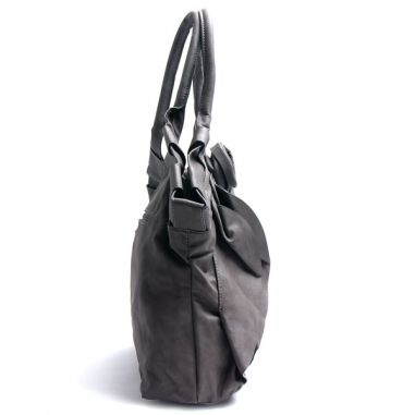 Grey Ruffle Shoulder Bag