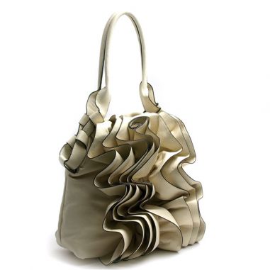 Ivory Ruffle Handbag